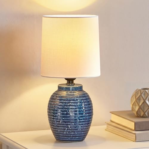EJIAXIN Small Bedside Lamps -13.75' Farmhouse Table Lamps - Classic Ceramic Table...