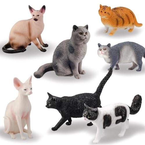 Figurines de chat pour décoration de gâteau de Noël et jeu