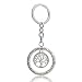 Retro Silver Jewelry Elephant Round Trust Love Hope Dream Pendant Key Chain Ring Family Friend Gift (Tree of life)