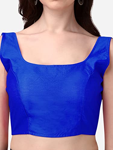 Image of Vihu Fashion Plain Sleeveless Pattern Readymade Blouse U Neck Choli