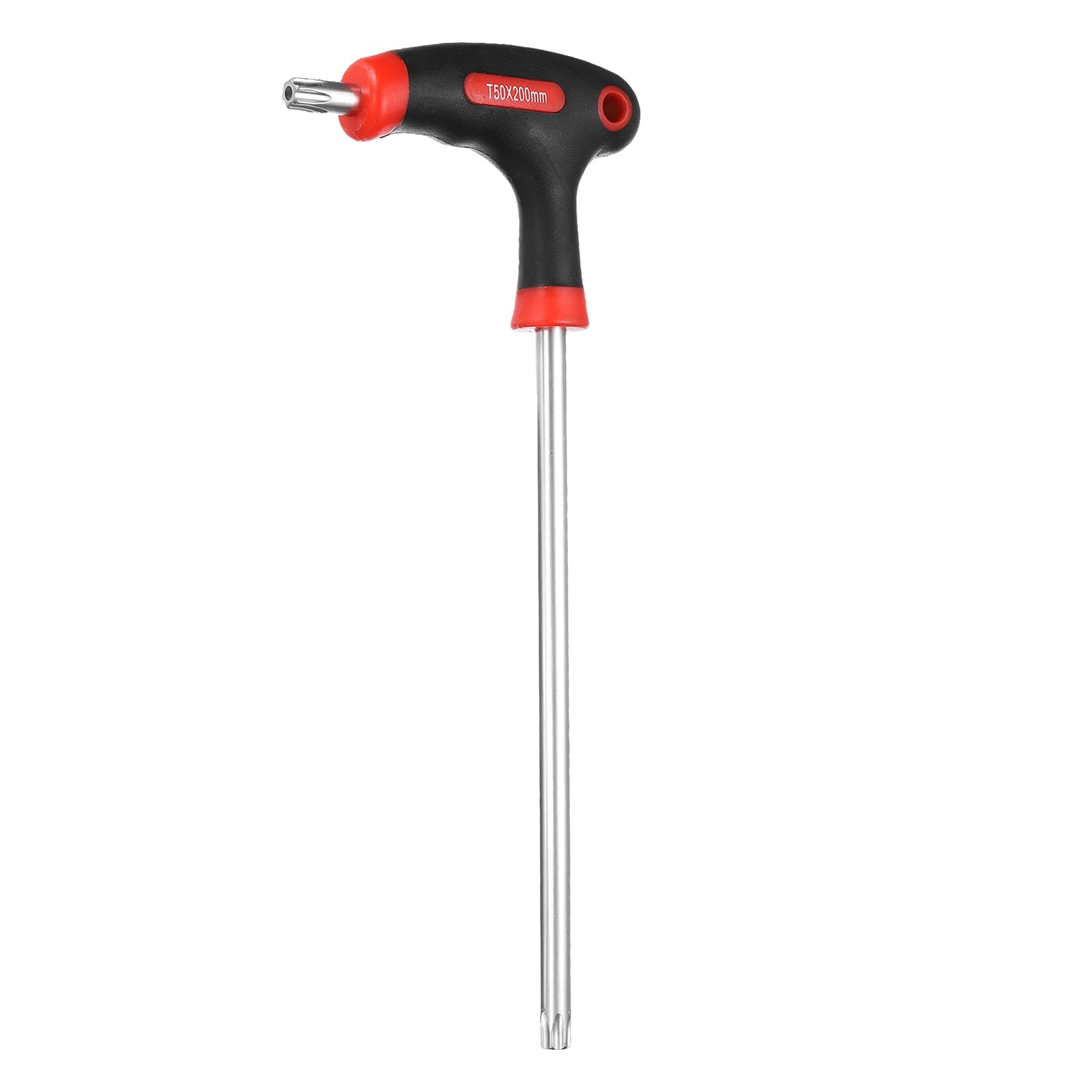 sourcing map T-Handle Torx Key Wrench T50 CR-V Dual End T-Key Wrench Torx Screwdriver Hex Keys Tool for Automotive Household Maintenance, Red Black