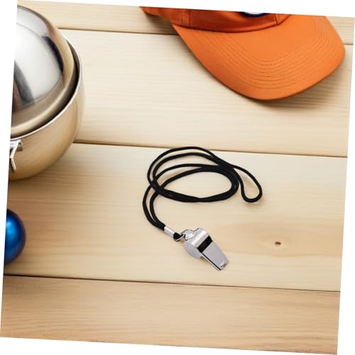 6 silbatos de acero inoxidable con cordón para entrenadores y árbitros miniatura 6