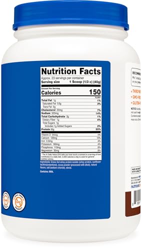 Image of Nutricost Grass-Fed Whey Protein Isolate (Chocolate) 2LBS (Pack of 2)