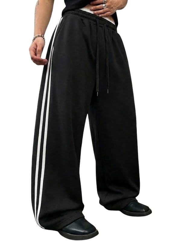Image of Imsa Moda Men's Loose Fit Polycotton Casual Trousers Pants | Regular Fit Sports Stylish Track Pant | Comfortable Sweatpants for Men
