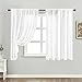 HOMEIDEAS Non-See-Through White Privacy Sheer Curtains, 52 X 54 Inches Long 2 Panels Sheer Curtains Light Filtering Window Drapes for Bedroom Living Room