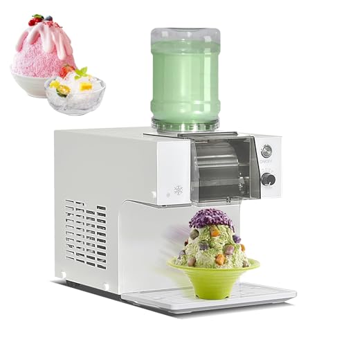 Máquina de Hielo en Copos de Nieve, Máquina Eléctrica de Hielo Raspado con Tambor de Enfriamiento de Acero Inoxidable, Máquina Automática de Hielo en Copos de Nieve con Velocidad Ajustable