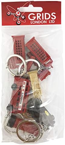 Grids London ® Keychain London Key Tags GB Icon Mini Brelock Gift Souvenir England Union Key Chain Bus Tower UK