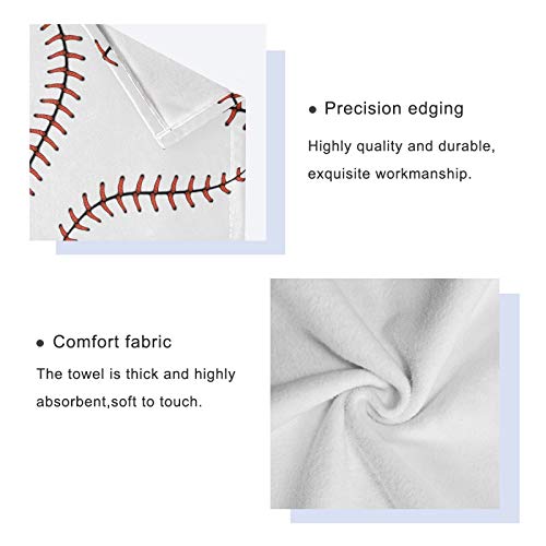 Baseball Bath Towels Set Of 3 Stitches Softball Lace Hand Towel Sports Ball Towel Washcloth Soft Thin Face Guest Towel Kitchen Tea Dish Towels Bathroom Decorations Housewarming Gifts #TOP2