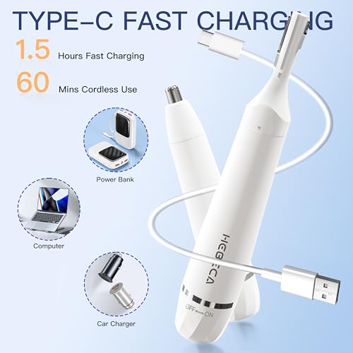 HEBECA Nasenhaartrimmer Herren Frauen - 2 in 1 Nasen Und Ohrhaartrimmer Herren Portble -...