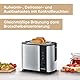 SEVERIN Automatik-Toaster, mit Brötchenaufsatz, hochwertiger Edelstahl Toaster zum Toasten, Auftauen und Erwärmen, 800 W, Edelstahl-gebürstet/schwarz, AT 2589