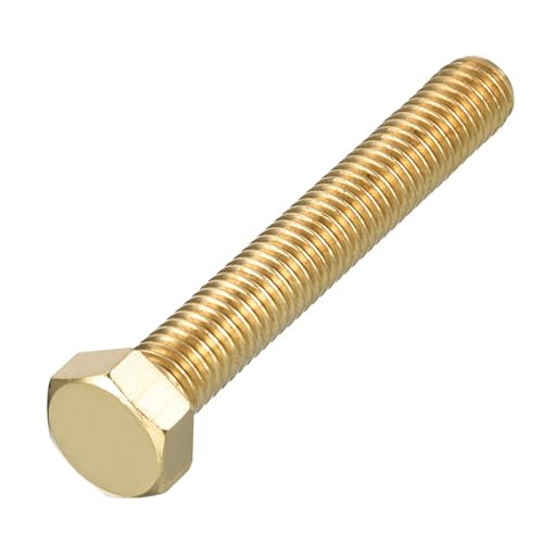Image of METALLIXITY Hex Head Screw Bolt (1 /2-13x3-1 /2) 1Pcs, Brass Fully Threaded Solid Brass Hex Bolts Machine Screws - for Machinery Repair
