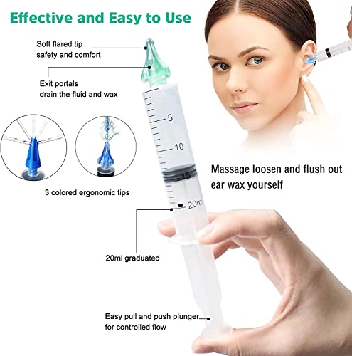 23Pcs Q-Grips Spiral Ear Wax Removal Tool Kit Screw Earwax Remover, Ear Syringe, Silicone Ear Cleaner Loop Stick,Wood Bamboon Ear Pick, Ear Wax Irrigation Cleaning Earwax Kit Replacement Tip Heads #TOP4