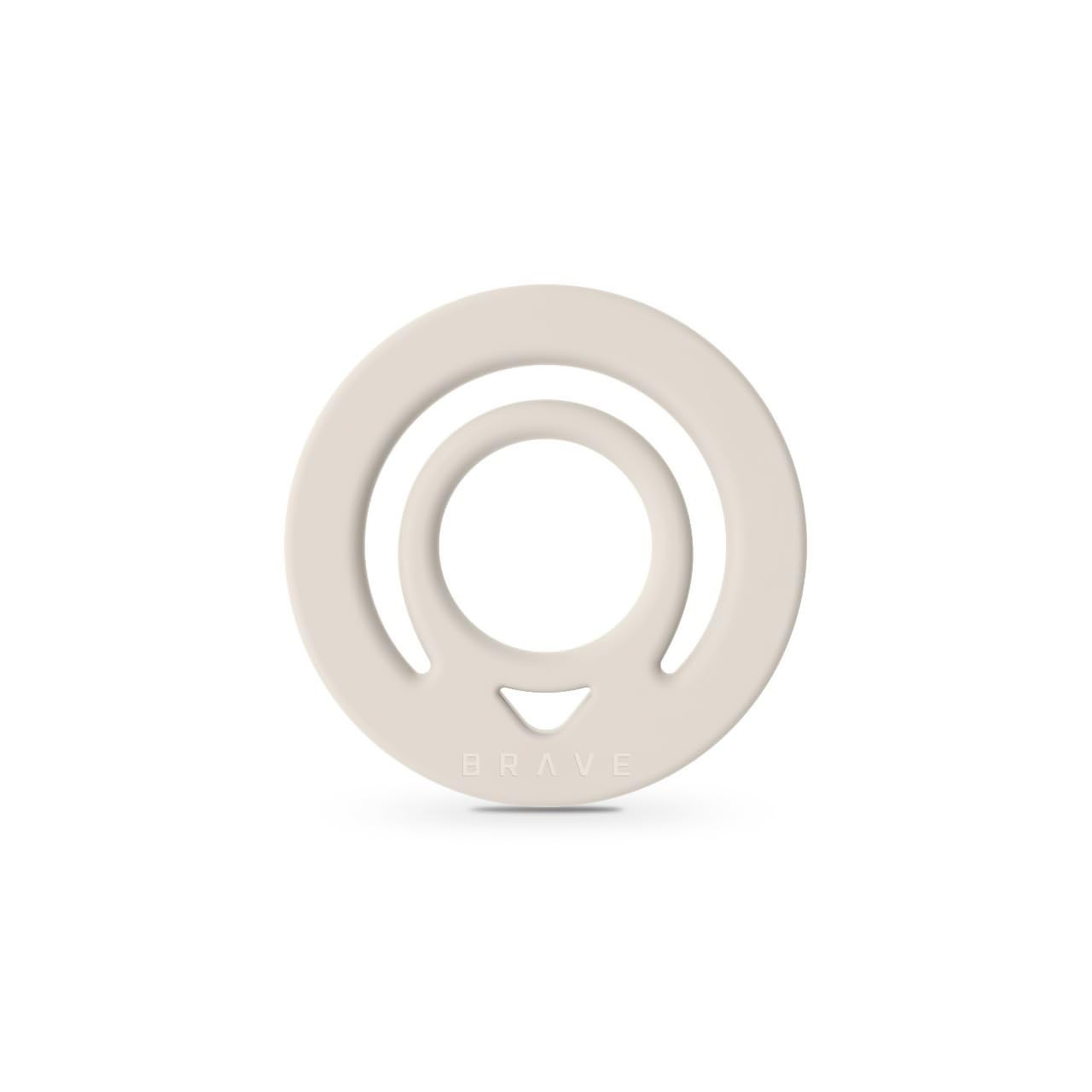 Brave Dual-Sided Magnetic Ring Holder, Durable Silicone Mag-Safe Grip, Wireless Charging Compatible for iPhone 16-12, Samsung Galaxy S24-S22 & Phones with Metal Plate Attachment