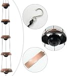 Chimes de vent de cuivre pour l'extérieur, Temple Chimes à vent 5 Bells Feng Shui Wind Bell Pendent Memorial Windchimes pour la maison jardin Patio Backyard Decor (Bronze)