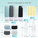 Travel Bottles for Toiletries TSA Approved 3oz Leak Proof Travel Size Toiletries, Travel Essentials with Toiletry Bag for Cosmetic Shampoo Conditioner Lotion - Image 2