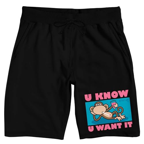 Bobby Jack U Know U Want It Men's Black Sleep Pajama Shorts