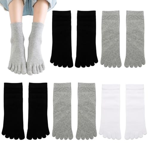 Soleeya 5 Paia Calzini con Dita Separate Donna, 35-40 Calze con le Dita Donna Metà Polpaccio Sportivi in Cotone Traspirante Calze 5 Dita Calzini Cinque Dita Corsa Tempo Libero