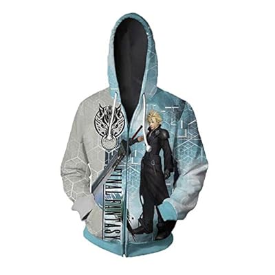 CHLOBLOM Sudadera con Capucha Cloud Strife Sephiroth para Halloween, Disfraz de Cosplay con Estampado 3D, Color 7, X-Large | Ya disponible en tu tienda friki favorita! En mundofriki.es!