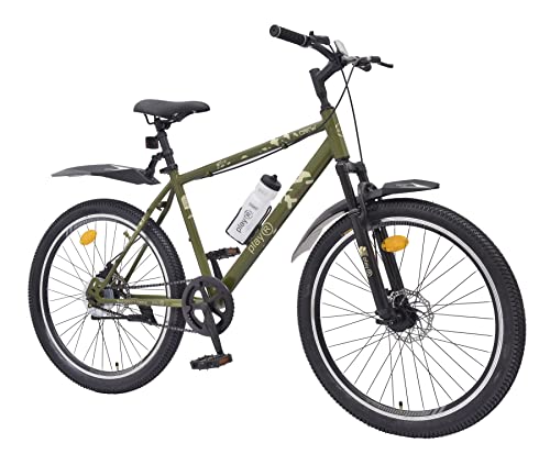 Image of playR Crew Cycle 26 Inch Single Speed - Durable Frame, Front Wheel Shock Absorber, Front and Rear Disc Brakes, Lightweight Adventure Bike for Commuting, Fitness All Season