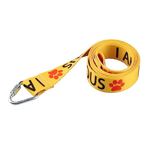 LEVLO Funny Dog Leash - I Am Nervous - Cat & Dog - 59 Inch - Polyester - Yellow, I Am Nervous-YE - Image 3