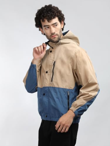Image of CHKOKKO Sunscreen Jacket for Men Windcheater Hooded Zipper Sports Jacket | UV Protection | Sun Protective | Lightweight Water Resistant | Riding Biker | Outdoor Travel Gym Running