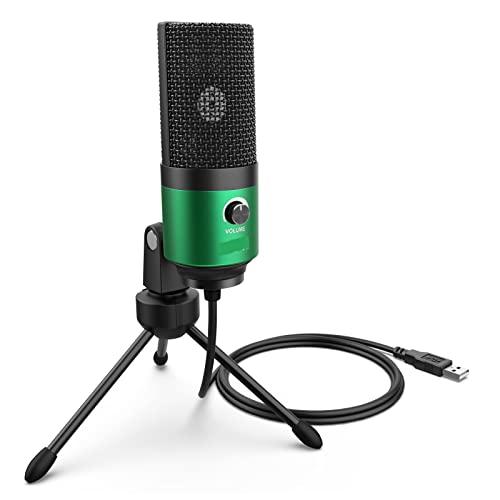Micro pour laptop Mac et PC portable : le microphone USB en métal vert K669 cardioïde
