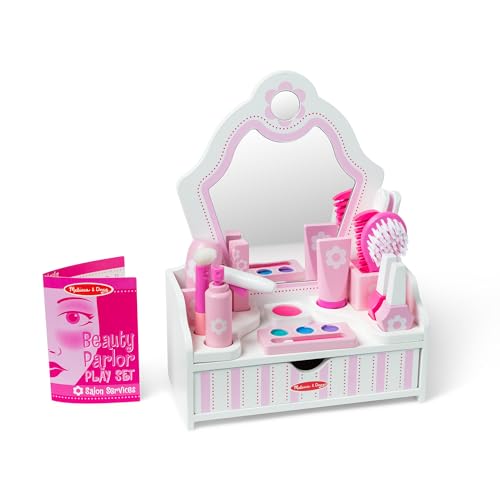 Melissa & Doug Salone di Bellezza in Legno, Gioco di Ruolo, Gioco Educativo, Giochi in Legno per Bambini, 18 Pezzi, 3+ Anni, Regalo per Bambini e Bambine - Certificati FSC