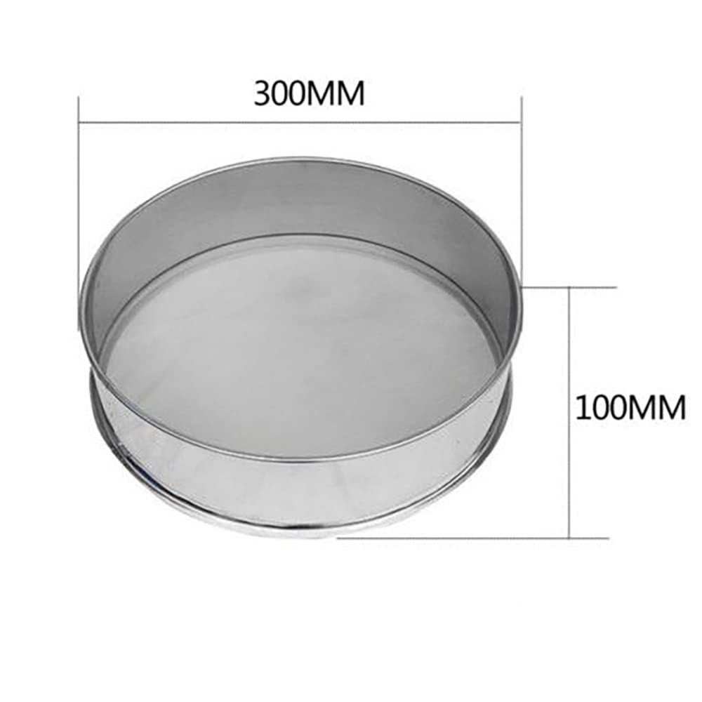 Diamètre 30CM Hauteur 10CM SUS Tout Tamis en Acier Inoxydable for Machine Vibrante Électrique Maille en Option (Size : 80 Mesh)