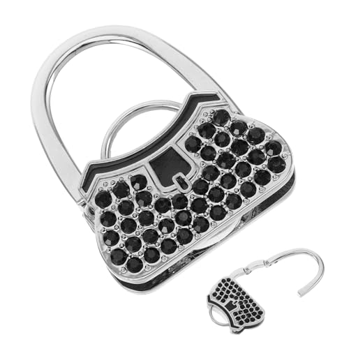 Beavorty Portable Rhinestone Purse Hook for Tables Stylish Handbag Hanger with Strong Locking Mechanism Bag Rack for Parties and Daily Use Secure Grip and Fashionable Appeal