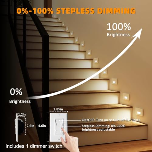 Image of 4 Pack 120V 3CCT Motion Sensor LED Step Lights Indoor Outdoor, White