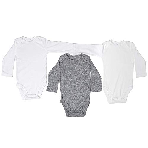 VIC & VAL Body para bebés, Pack de 3, 100% algodón Manga Larga (18 Meses)