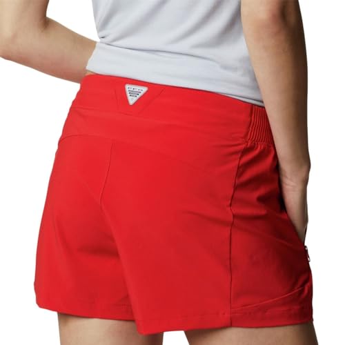 Columbia Short feminino PFG Tidal II, resistente a manchas, proteção solar, faísca vermelha, pequeno