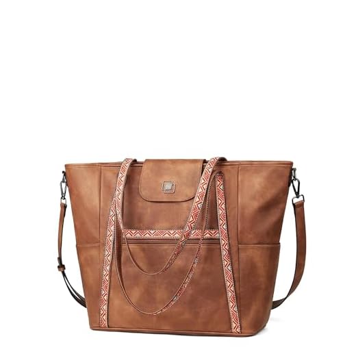 Best designer tote bag for travel FADEON Large Designer Laptop Tote Bag