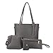 Générique Sac à Main Four-Piece Fashion 2019 Épaule Portefeuille Femme Messenger Nouveau Sac Sac Sac Poignée De Main De Portefeuille De Téléphone Portable (Dark Gray, One Size)