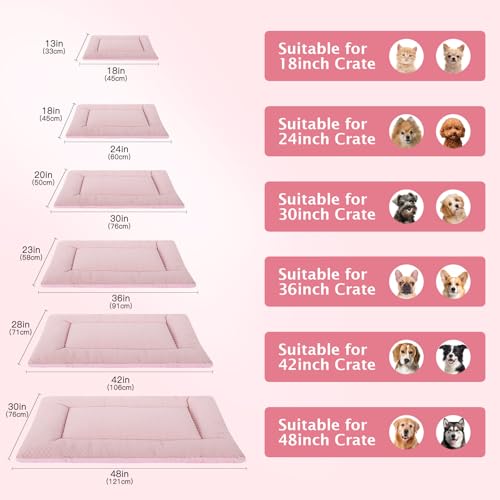 BVAGSS Hundebett Kleine Hunde Reversible, kühl und warm Matten Hundekissen, Waschbar Hundematte für klein mittel große Hunde XH080 (45x33cm,Rosa)
