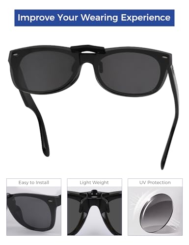 Polarized Clip-on Sunglasses for Ray-Ban RB5184F 52-18 for Men Women UV Protection-Black4