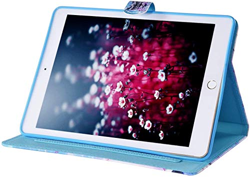 IKASEFU Compatível com iPad Mini 1/2/3/4 Capa pintada de couro PU carteira com suporte para cartão C