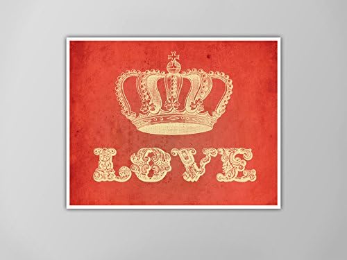 Love Crown Art Print, Love Art, Illustration Love Crown Typography Art Print, Art Crown Love, Crown of Love, Love Art Print, Love Art Print