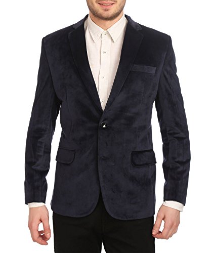 WINTAGE Men's Velvet Two Buttoned Notch Lapel Party Coat Blazer-4...