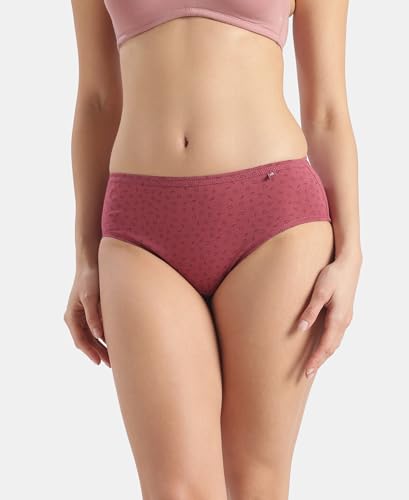 Image of Jockey 1406 Women's High Coverage Super Combed Cotton Mid Waist Hipster with Concealed Waistband and Stay Fresh Treatment (Pack of 5 Colors & Prints May Vary)
