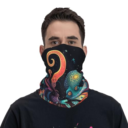 Kraken monster octopus psicodélico abstracto Cuello gaiter cubrebocas cara pañuelo balaclava bandana para mujeres hombres gaiter mascarilla para motocicleta ciclismo montañismo esquí fiesta miniatura 2