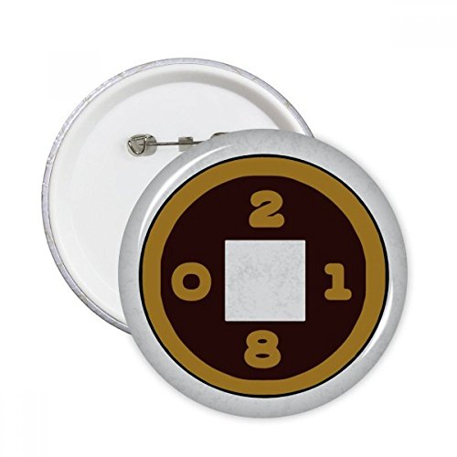 Badge bouton Bonne année 2018 en fil de cuivre vêtement multicolore L 5pcs