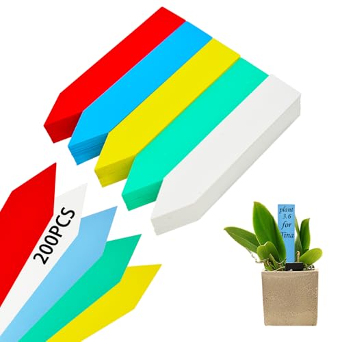 Lot de 200 étiquettes en plastique pour plantes,Étiquette Plante Plastique, Étiquettes Pieu Jardin Imperméables Blanches Étiquettes de Signe pour Graines D'herbes 10 X 2 cm (C)