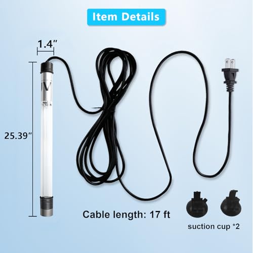 Image of 100W Aquarium UV Light for 1000-10000 Gallon, Pond UV Light with 17FT Cord