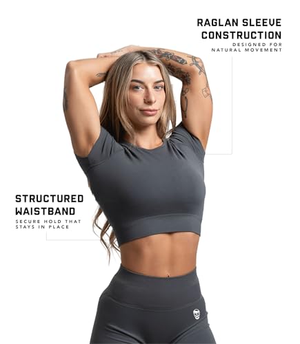 Image of Gymreapers Short Sleeve Workout Tops for Women - Crop Tops for Women Tee - Yoga Athletic Tops for Running, Gym, & Training