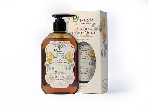 2 in 1 Herbal Shampoo & Conditioner with Ginseng, Ginger & Licorice – Anti-Hair Fall, Scalp Care & Hair Repair for Men & Women – Natural Extracts, 300ml*2