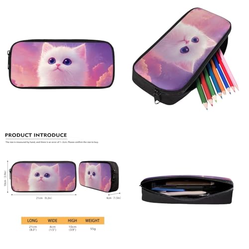 Gomyblomy Purple Space Cat Backpack for Girls 6-8 8-10 Lightweight 17 Inch Bookbag for Girls with Lunch Box Pencil Case Water Bottle Holder 4 in1 Set Kids School Bag for Elementary Satchel4