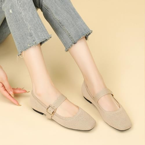 Mary Jane Shoes Women Ballet Flats Ballet Flats with Arch Support Adjustable Strap Square Toe Flat Shoes Dressy Comfortable Wide3