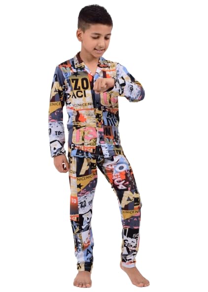Image of 3BROS Kid's Pure Cotton Full Sleeves Night Suit /Dress for Boys /Girls Full Pajama & Top Sleep Suit Combo Set