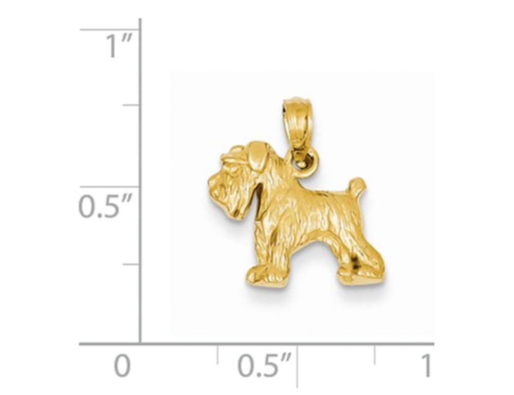 Gem And Harmony 14K Yellow Gold Schnauzer Dog Charm Pendant Necklace with Chain